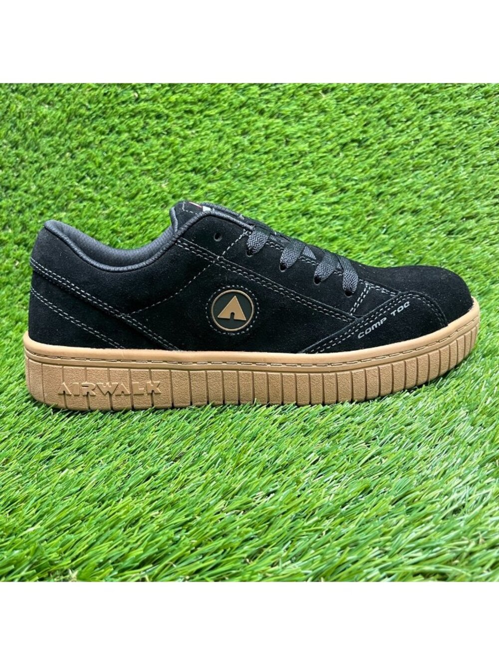 Airwalk Camino Womens Size 9 Black Gum Suede Composite Toe Safety Work Shoes